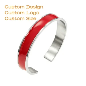 Trending Fashion Bangle Stainless Steel Enamel Jewelry for Women 18K Gold Plated Custom Design OEM ODM Jewelry Factory