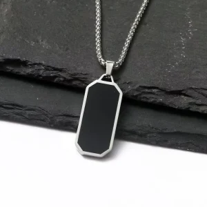 Trending Fashion Geometric Waterproof Pendant Necklace Hip Hop Men Stainless Steel
