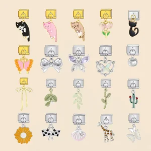 Trendy Animal Plant Series Italian Charm Bracelet Pendant Link Fit 9mm Stainless Steel Jewelry Making DIY Beads Accessories Gift