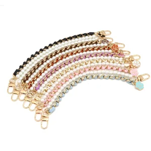 Trendy Camellia Flower Pearl Pendant Eco Friendly Fragrant Style Extended Metal Chain Mobile Bags DIY Accessories