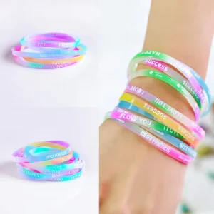 Trendy Candy Color Silicone Bracelet for Women Men Fashion Rubber Sports Bracelet Jewelry Accessories