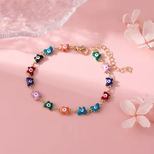 Trendy Classic Fashion Costume Jewelry Set Bronze Anklet Bracelet Creative Layered Foot Chain Jewelry for Women