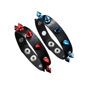 Trendy Colorful Studded Unisex Street-style Edgy Punk Wristband Couples Charm Bracelet Gift