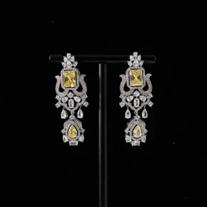 Trendy Colors Cubic Zircon Crystal Drop Earrings for Women Party Luxury India Style