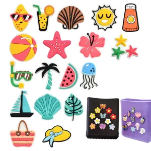 Trendy Custom 2d Bag Charm Accessories Pvc Big Size Cartoon Cute Charm Bag Summer Beach Style Tote Bag Charms