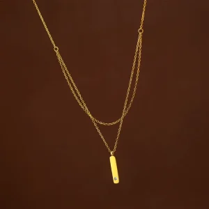 Trendy Custom 316L Stainless Steel 14k 18k Pvd Gold Plated Fashion Layered Zircon Necklace for Women