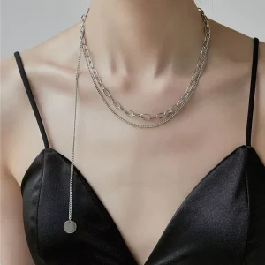 Trendy Custom 316L Stainless Steel Fashion Layered Necklace for Women