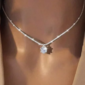 Trendy Exquisite Fashionable Necklace Cubic Zirconia Necklace for Women’s Festival Party Jewelry Accessories Gifts for Women
