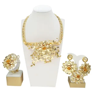Trendy Fashion Dubai Gold Jewelry Set for Wedding Party Factory Accessories