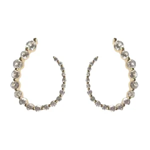 Trendy Fashion Geometric Zircon Alloy 18K Gold Plated Charm Big Earrings