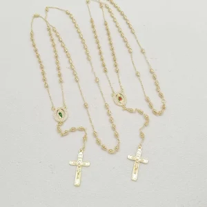 Trendy Fashion High Quality Religious Jewelry Cross Pendant Rosary Necklace Traditional Ornaments for Gifts