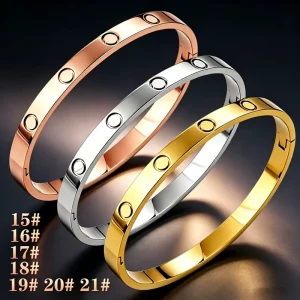 Trendy Fashion Unisex Jewelry Gift Accessories Simple Symbol Bracelet with LOGO PVD Coated Stainless Steel