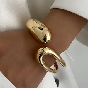 Trendy Geometric Water Drop Chunky Bangle Bracelet for Women Punk Lady Cuff Bracelets in Wrist Accessories Fashion Jewelry Gifts