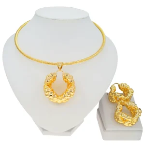 Trendy Gold Plated Jewelry Pendant With Strand Chain for Gift Little Daisy Choker Necklace Earrings