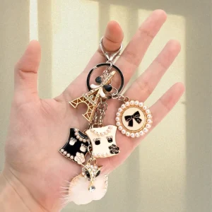 Trendy High Quality Fashion Keychain Pendant Embellished Decoration Charms Ideal Silver Gold Keychains