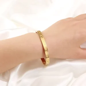 Trendy Instagram Style Diamond Bangle Elegant Titanium Steel Link Chain Bracelet High End Fashion Accessories