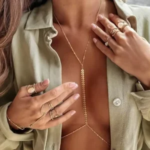 Trendy Luxury Harness Necklace Body Chain Bikini Women Sexy Sequins Bra for Wedding Engagement Party Fashion Body Jewelry