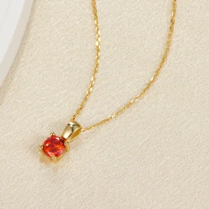 Trendy Luxury Zircon Gold Plated Necklace 925 Sterling Silver Geometric Crystal Pendant Necklaces for Wedding and Gift Giving