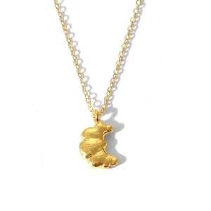Trendy Mini Crescent Croissant Pendant Stainless Steel Necklace Minimal Gentle Long Versatile Sweater Chain Accessories