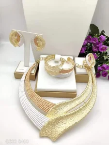 Trendy Party Gift Italian Factory Popular Unique Copper Alloy Gold Plated Fashion Wedding Birthday Daily Anniversary Jewelry Set
