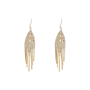 Trendy Pendant Alloy Tassel Earrings Women’s Ear Hooks Long Korean Dongdaemun Crystal Rhinestone Internet Popular