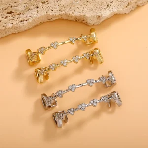 Trendy Punk Style Gold Teeth Silver Gold Plated Full CZ Zircon Dental Grillz Unisex Body Jewelry For Everyday Wear