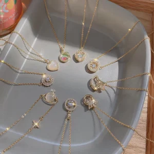 Trendy Stainless Steel Fashion Pendant Necklace for Woman Geometric Jewelry Fashion Pendant Necklace