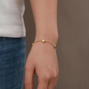 Trendy Style Women’s Stainless Steel Bracelets Fashion Jewelry with Gold Plated Heart Shape Popular Fashion Charm Jewelry