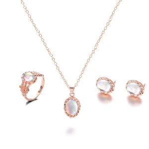 Trendy Tungsten Plated Women Jewelry Set Fashion Necklace Earring Set for Party Wedding Gift