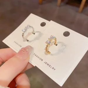 Trendy Zircon Bow Ring Adjustable Open Ring Luxury Women’s Ring Aesthetic Fashion Rings for Women
