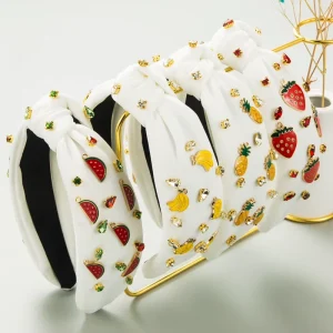 Trendy the Shape of Fruits Headband Summer Light and Fresh Wide Edge Fabric Hair Accessories for Women