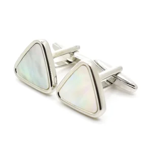 Triangle Mother Pearl Shell Elegant Cufflinks Custom Mens Suit Shirt Fashion Accessory Wedding Tuxedo Trendy Jewelry