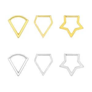 Triangle Star Body Jewelry V Shaped 10mm Titanium Septum Nose Ring Simple Geometric Fashion Ear Piercing