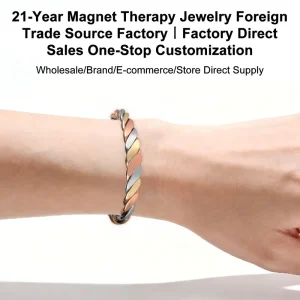 Tricolor Braided 99.99% Pure Copper Magnetic Cuff Bracelet Adjustable Unisex Romantic Style Blood Pressure Arthritis Relief