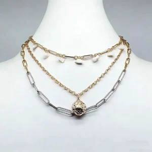 Triple Layer Plated Personalized Effect Chain Stainless Steel Women’s Necklace Fashion Necklace