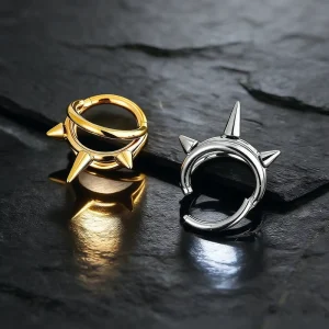 Triple Layer Spike Hoop Piercing Jewelry for Septum Ear Daith and Nose
