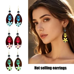Tropical Island Style Earrings Hawaiian Polynesian Fashion Jewelry Acrylic Flower Earrings for Party Vacation Gifts