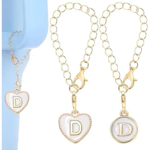 Tumbler Water Cup Handle Backpacks Cups Accessories Round Heart Shaped Letter Chain Personalized Name ID Letter Stanley Tumbler