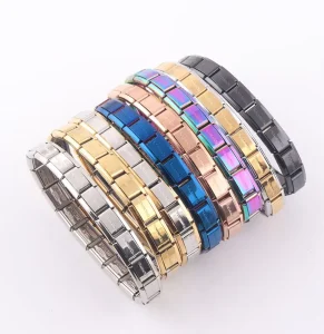 Turkey Stainless Steel DIY Fashion Bracelets Silver Gold Blue in Elastic Cuff Design for Men and Women