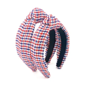 Tweed Blue Red Adult Kid Headband Casual Bowknot Fashion Custom Hand Made Women Hair Accessories