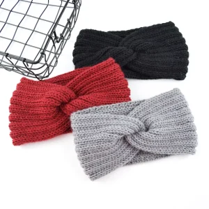 Twisted Knitted Headband for Women Winter Warm Elastic Ear Warmer Hairband Soft Turban Hair Accessories