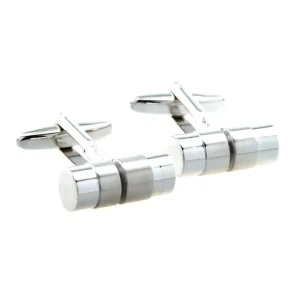 Two Tone Cylinder Plain Metal Cufflinks Custom Men’s Suit Shirt Fashion Accessory Wedding Tuxedo Trendy Jewelry Gift