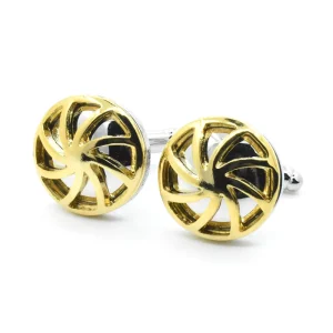 Two Tone Gold Silver Tuxedo Cufflinks for Men Stylish Hollow Out Fashion Cufflinks Groom Wedding Party Business Gift Cufflinks