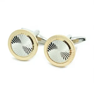 Two Tone Wheel Engraved Elegant Cufflinks Custom Mens Suit Shirt Fashion Accessory Wedding Tuxedo Trendy Jewelry Gift