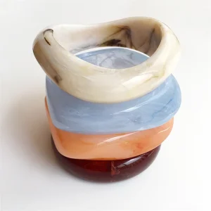 UJBOX Factory Bulk Waterproof Acrylic Resin Chunky Bangles Irregular Wide Marbled Bracelets for Daily Wear Women Fashion Jewelry