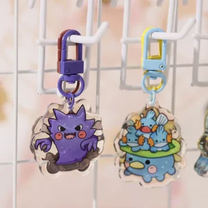 UV Printing Custom Logo Acrylic Keychain Cartoon Anime Rainbow Holographic Bag Charm Make Your Own Design