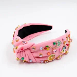 Unicorn & Citrus Charm Knotted Headbands Multi Color Hair Hoops Cute Party Hair Accessories