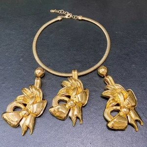 Unique Fashion Factory Copper Alloy Gold Plated Popular Wedding Party Gift Birthday Daily Anniversary Engagement Jewelry Set