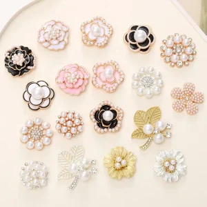 Unique Handmade Muslin Lady Luxury Accessory Elegent Magnetic Golden Buckle Hijab Gem