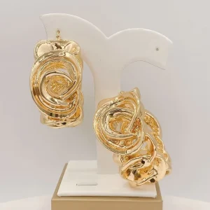 Unique Luxury Irregular Shape Earrings for Women Stud Fashionable Fine Hoops Clips Accessories for Wedding Party